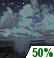 Sunday Night: Scattered showers.  Partly cloudy, with a low around 71. East northeast wind around 9 mph.  Chance of precipitation is 50%.